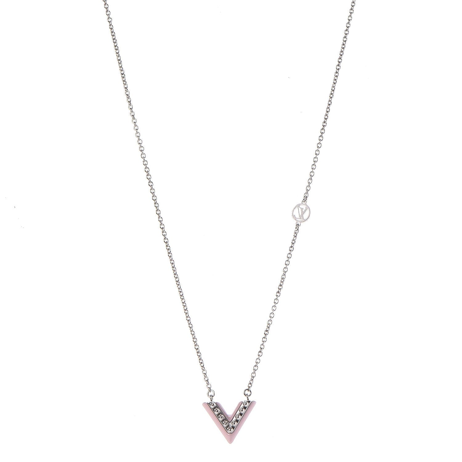 Louis Vuitton Essential V Necklace Rose Palla 1 of 8