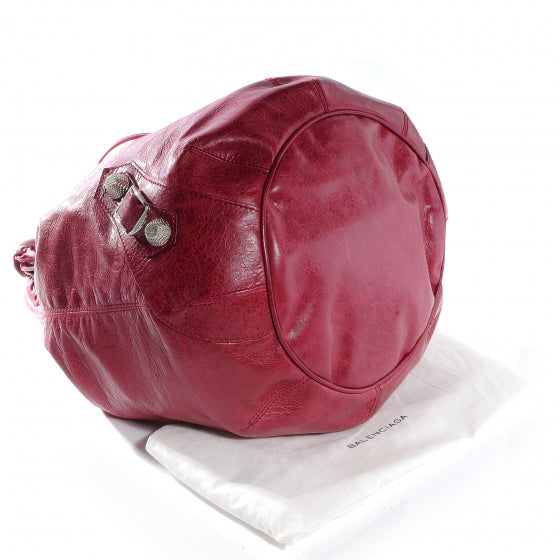 Agneau Giant 21 Silver Hardware Pompon Pourpre