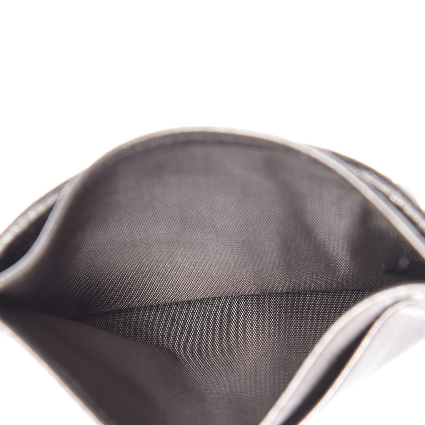 Metallic Goatskin Matelasse Crystal Miu Card Case Cromo