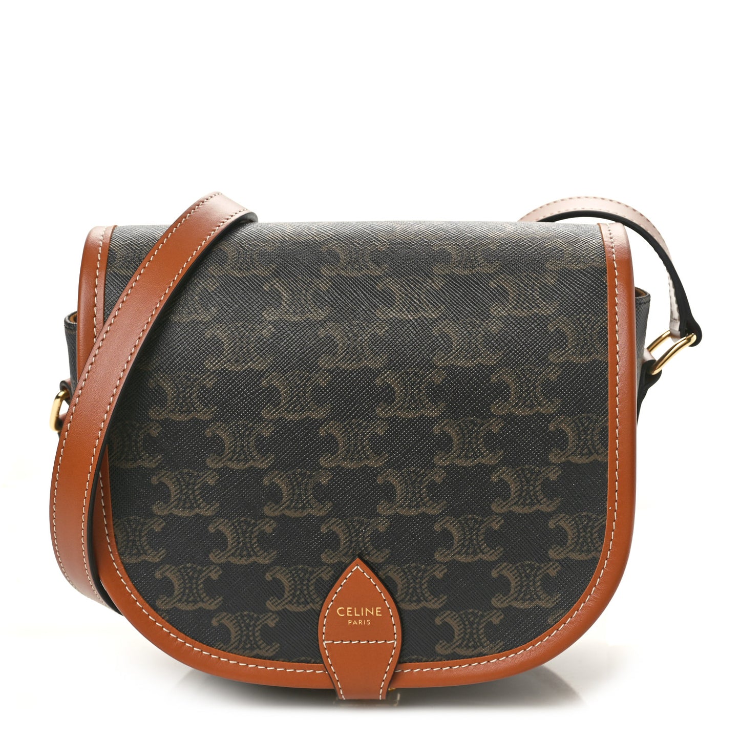 Triomphe Canvas Medium Folco Bag Tan