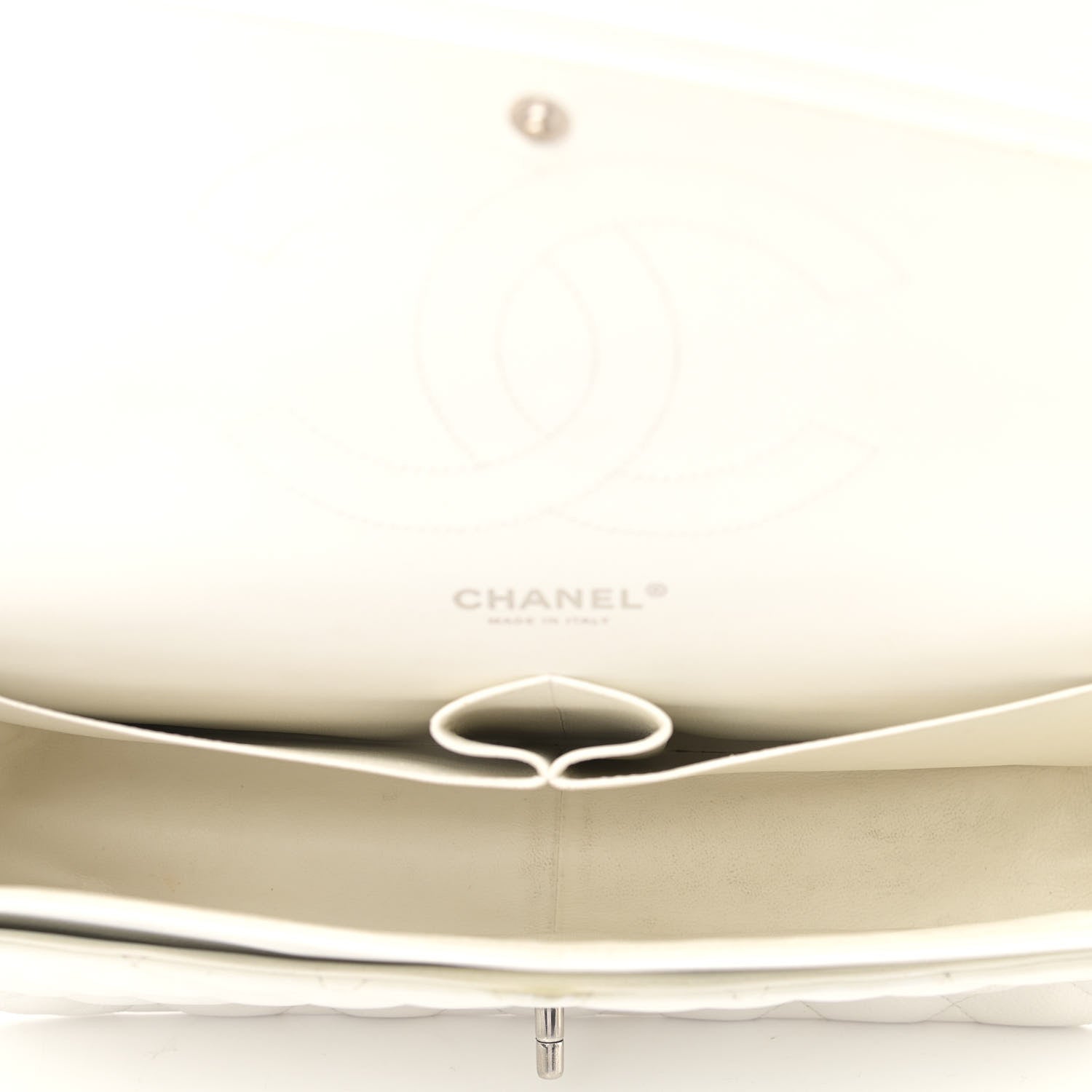 Chanel Caviar Quilted Jumbo Double Flap White 5 of 15