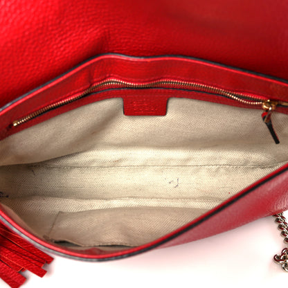 Gucci Pebbled Calfskin Medium Soho Flap Crossbody Vibrant Red 5 of 11