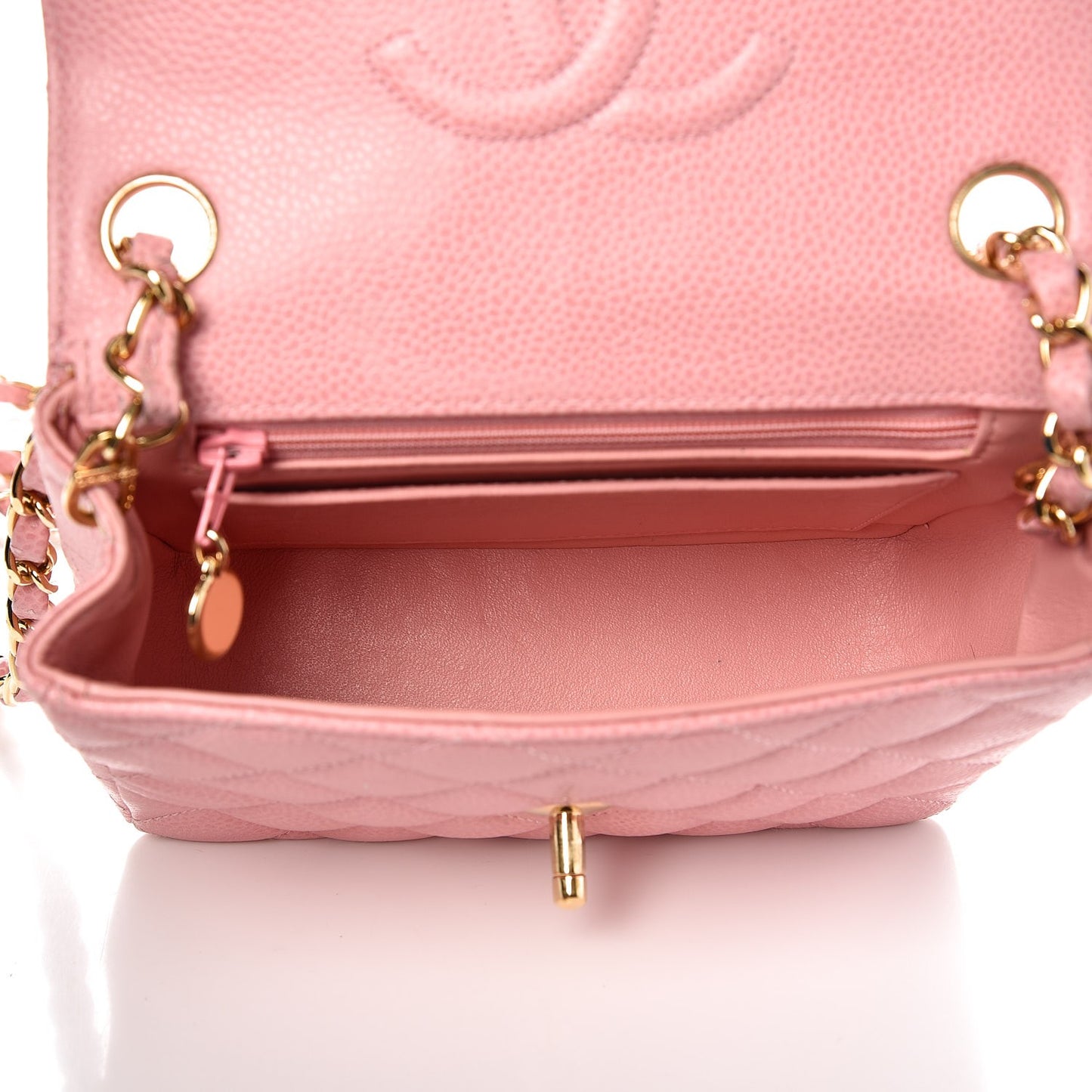 Caviar Quilted Mini Square Flap Pink