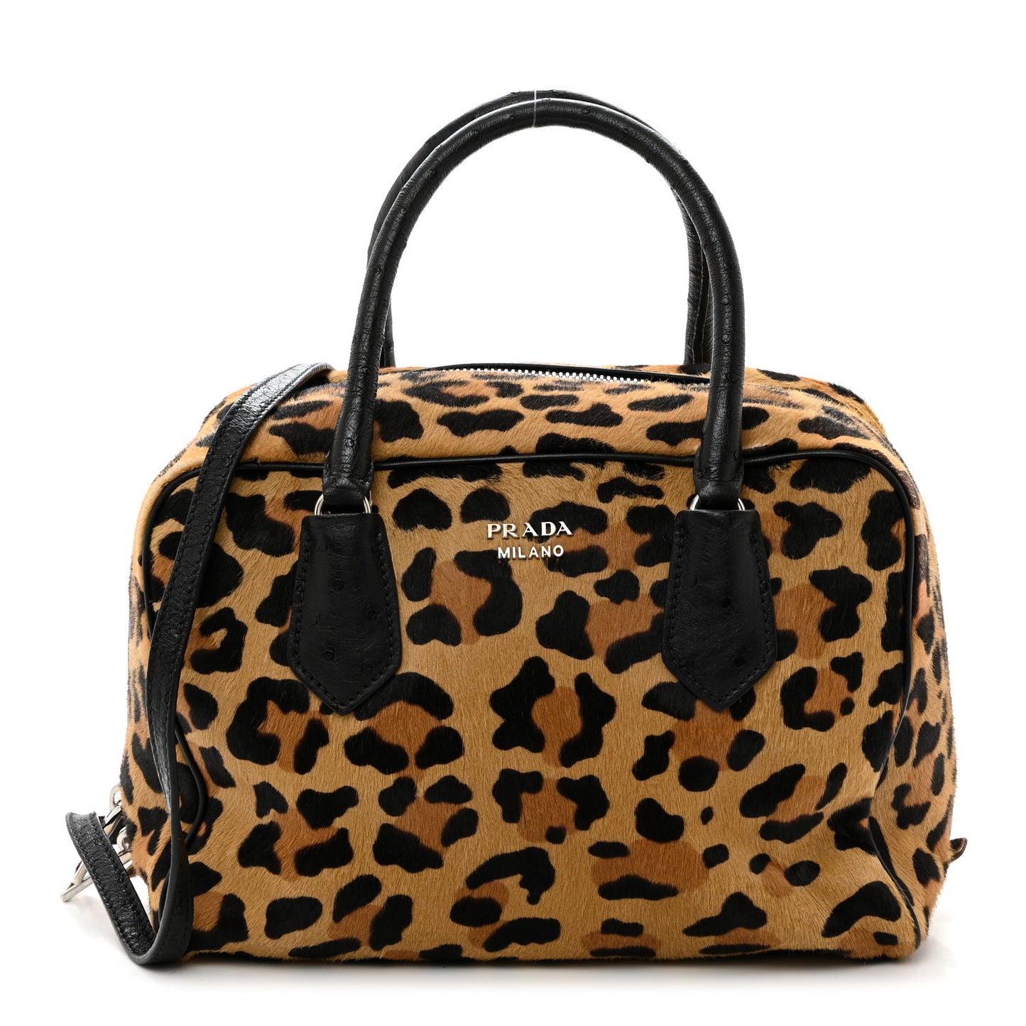 Calf Hair Ostrich Leopard Print Inside Tote