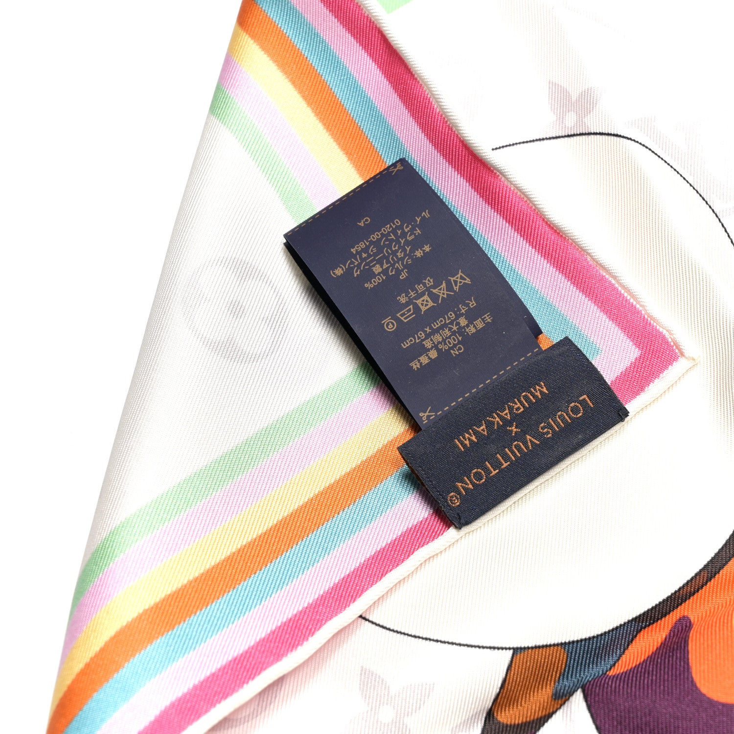 Louis Vuitton LV X TM Silk Monogram Superflat Characters Square Scarf 70 Brown White 3 of 4