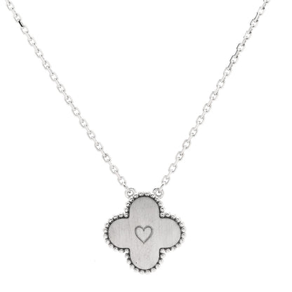 Van Cleef & Arpels 18K White Gold Diamond Guilloche Vintage Alhambra Pendant Necklace 5 of 6
