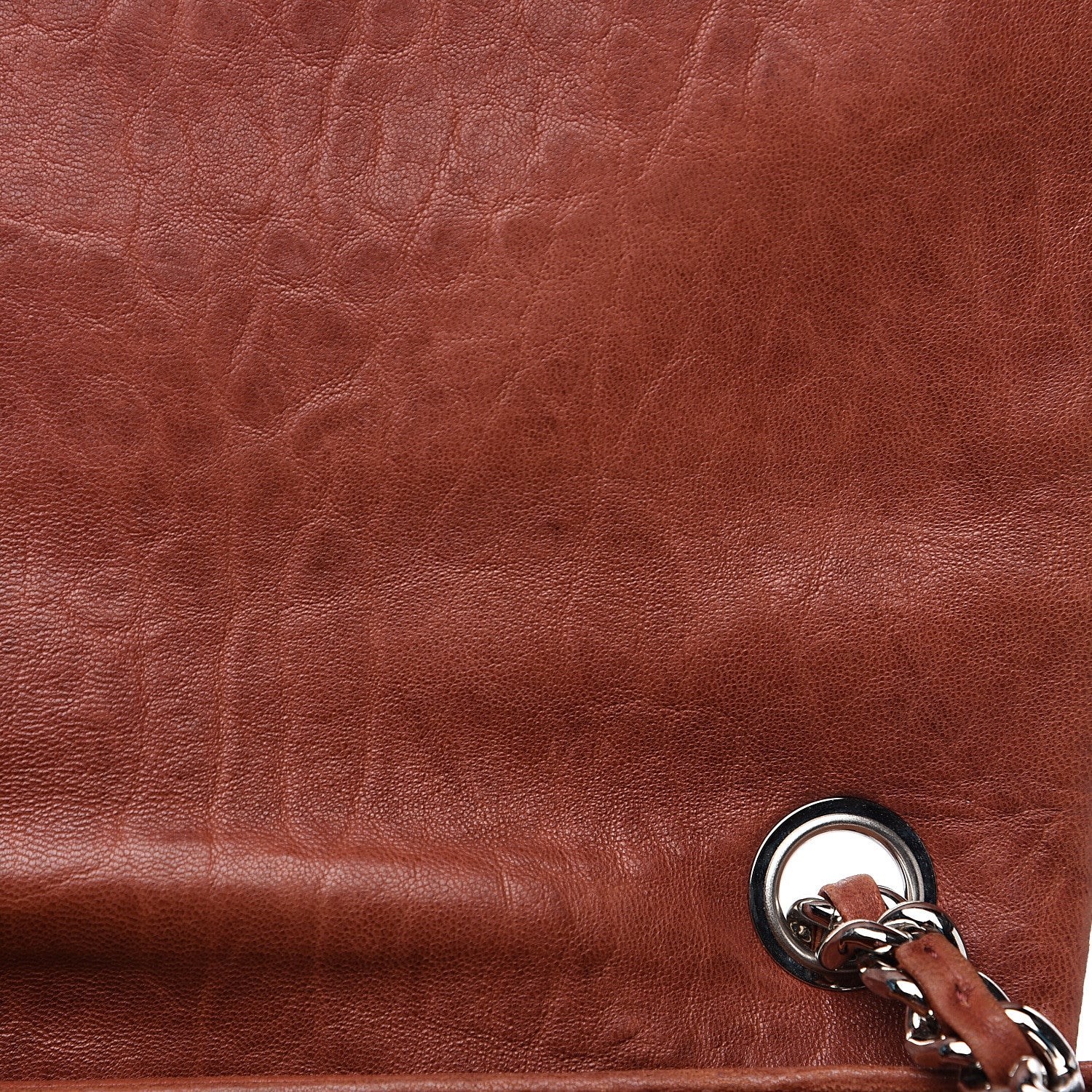Chanel Washed Lambskin Quilted Large Chain Around Messenger Brown 9 of 15