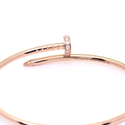 Cartier 18K Pink Gold Diamond Small Juste Un Clou Bracelet 15 5 of 7