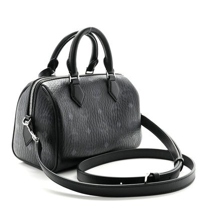 MCM Visetos Small Ella Boston Bag Black 3 of 9