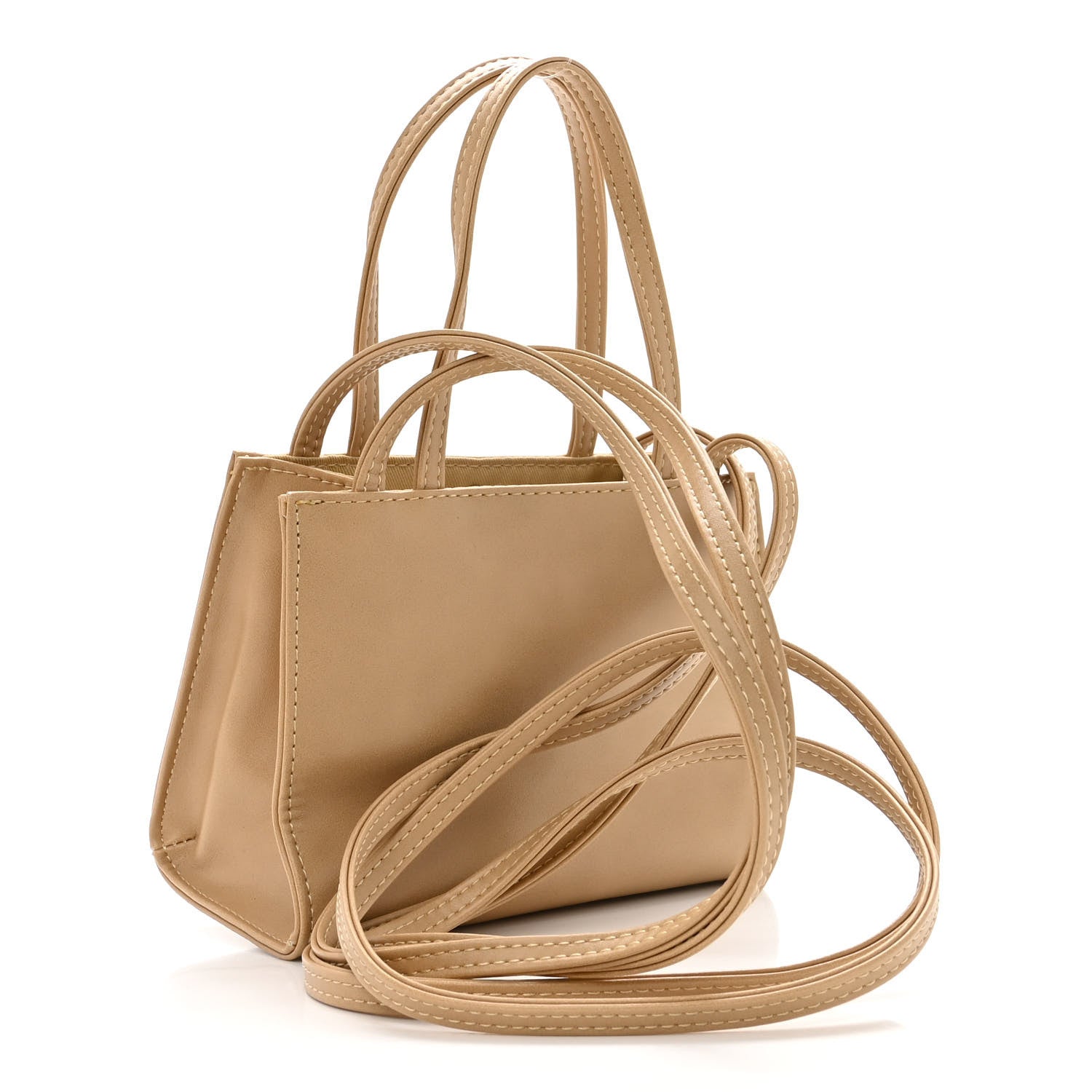 Telfar Vegan Leather Small Shopping Bag Cream 3 of 9