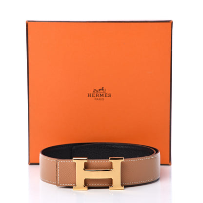 Hermes Togo Courchevel 32mm H Belt 80 Black Gold 11 of 11