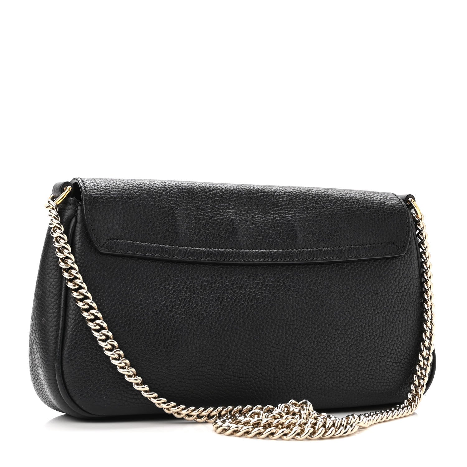 Gucci Pebbled Calfskin Medium Soho Flap Crossbody Black 3 of 12