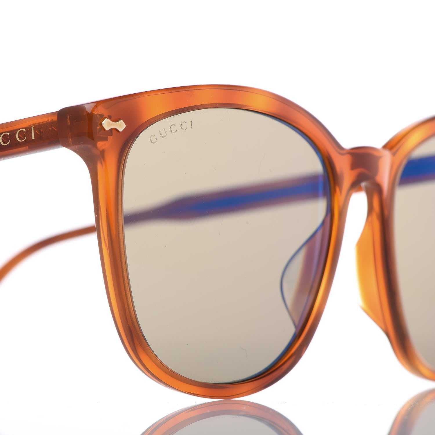 Gucci Acetate Square Frame Sunglasses GG0196SK Tortoise 8 of 9
