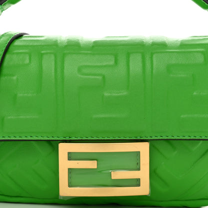 Fendi Nappa FF 1974 Embossed Mini Baguette Tomatillo 5 of 11
