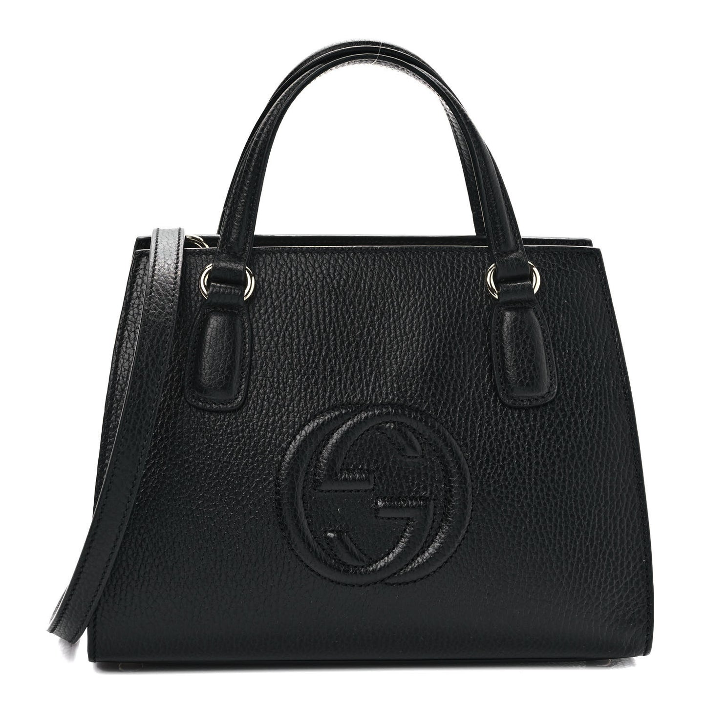 Dollar Calfskin Medium Soho Top Handle Satchel Black