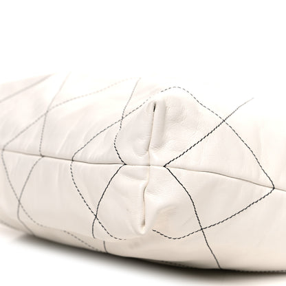 Chanel Shiny Calfskin Quilted Small Chanel 22 White Black 11 of 11
