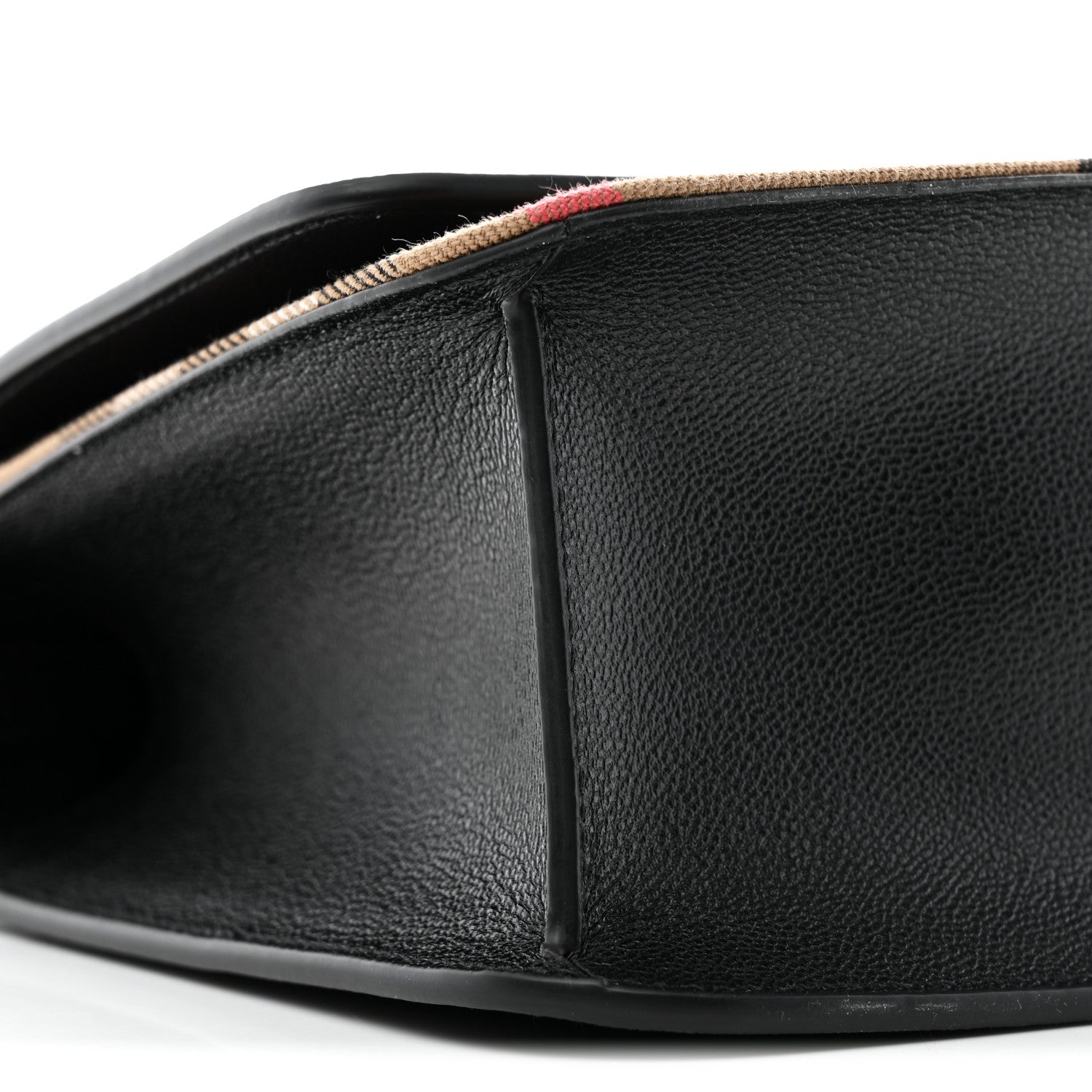 Burberry Derby Calfskin House Check Mackford Crossbody Bag Black 9 of 10