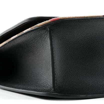 Burberry Derby Calfskin House Check Mackford Crossbody Bag Black 9 of 10