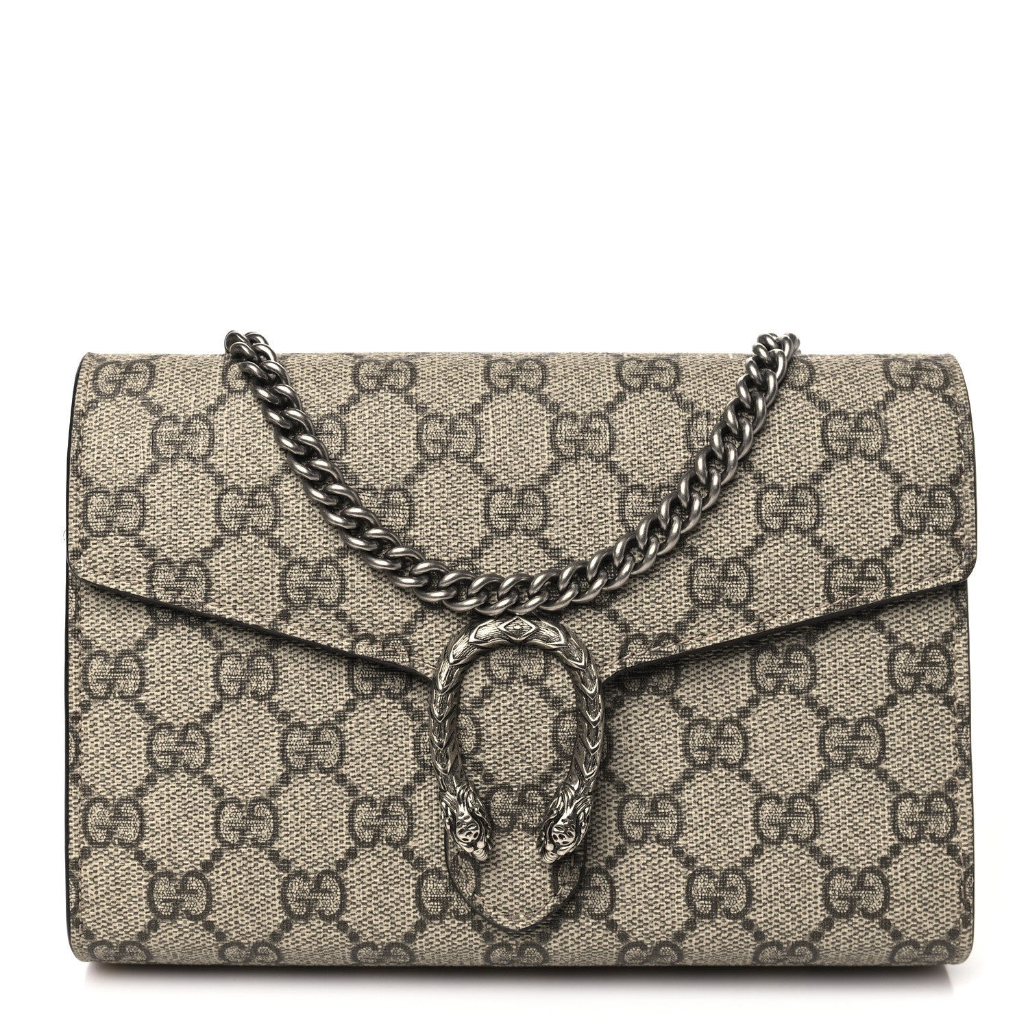 Gucci GG Supreme Monogram Mini Dionysus Chain Wallet Beige Taupe 1 of 9