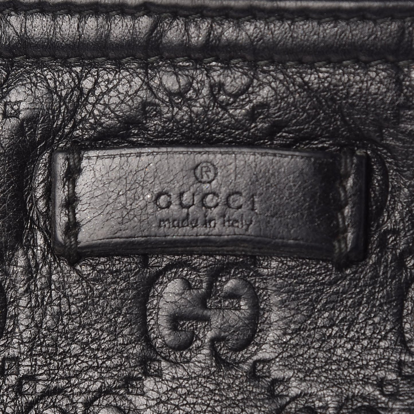 Guccissima Medium Flat Messenger Bag Black