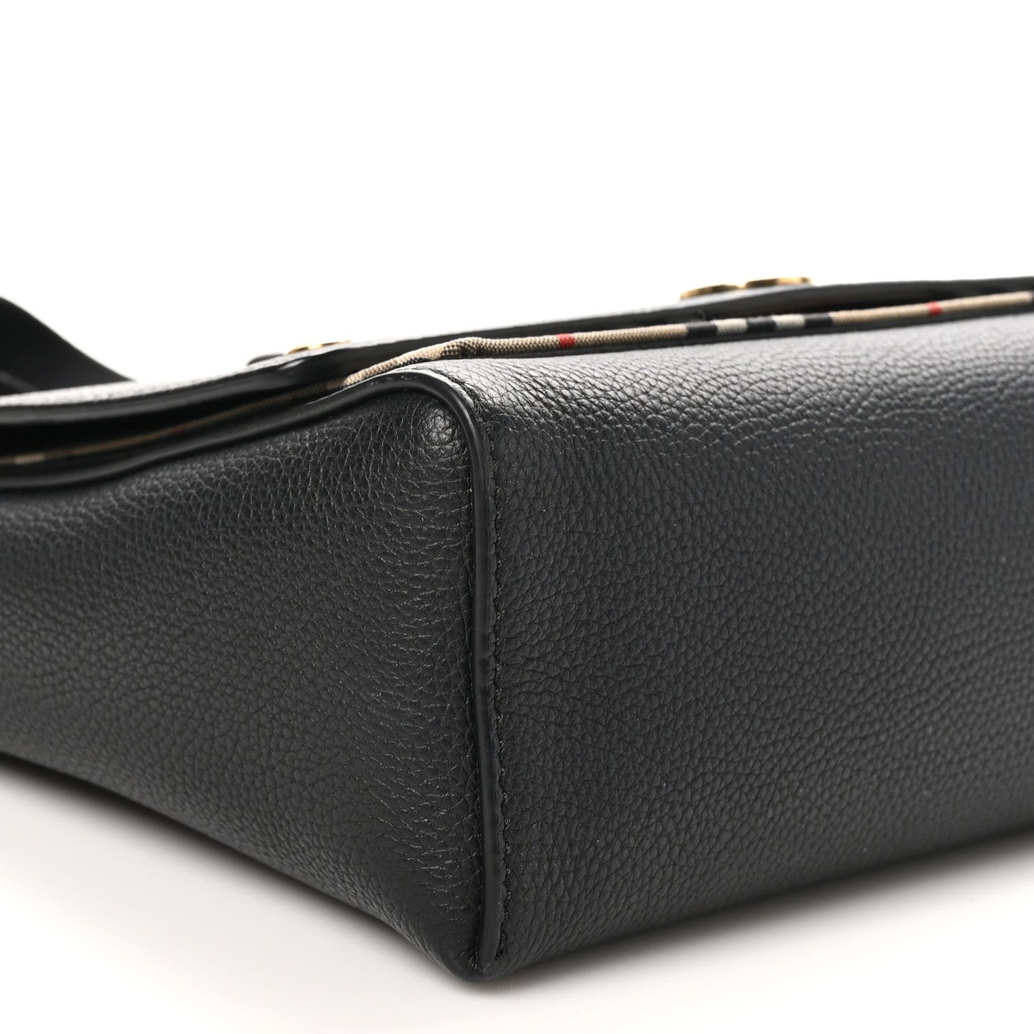 Burberry Grainy Calfskin Vintage Check Note Crossbody Bag Black 8 of 9
