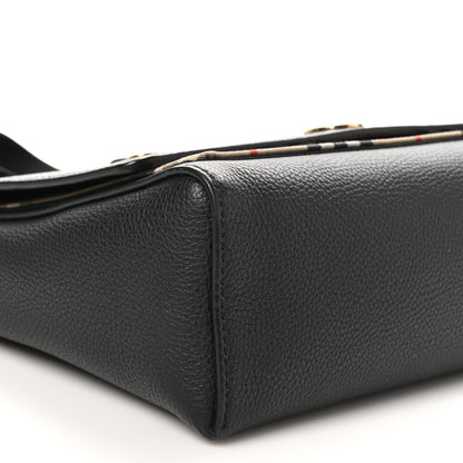 Burberry Grainy Calfskin Vintage Check Note Crossbody Bag Black 8 of 9