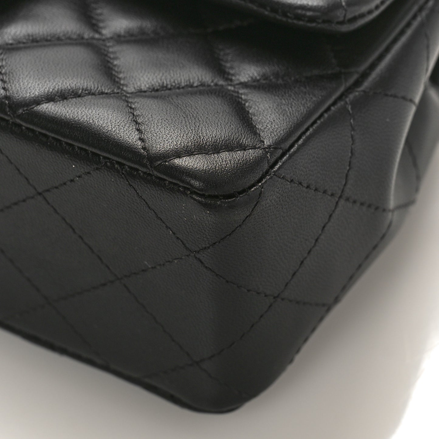 Lambskin Quilted Mini Coco Charms Rectangular Flap Black