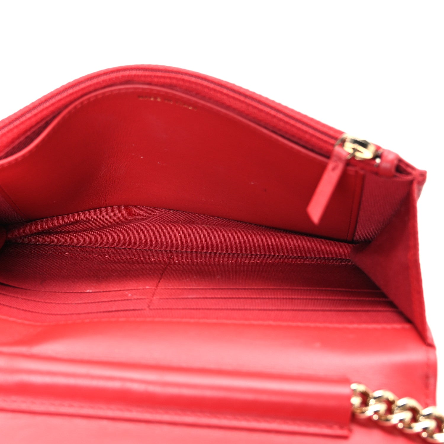 Chanel Caviar Quilted Boy Wallet On Chain WOC Red 5 of 14