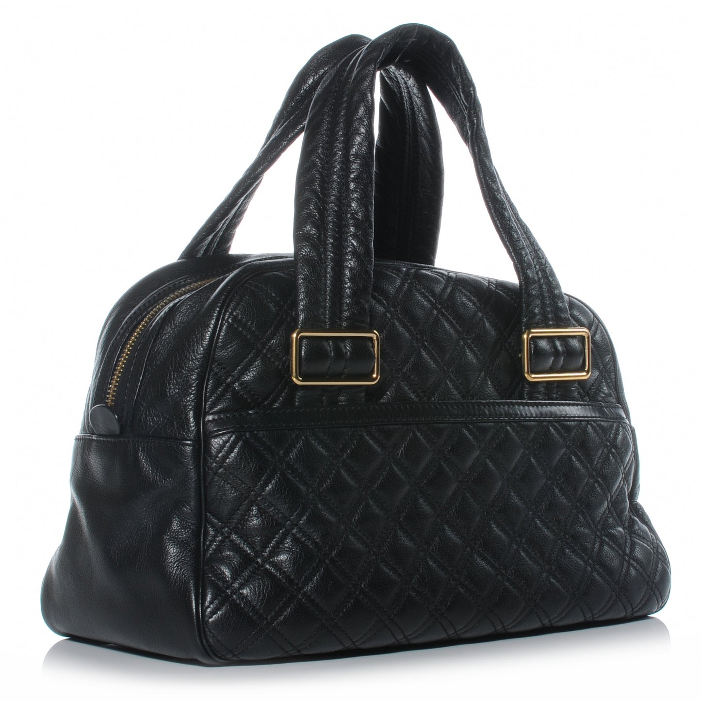 Leather Quilted Ursula Bowler Black