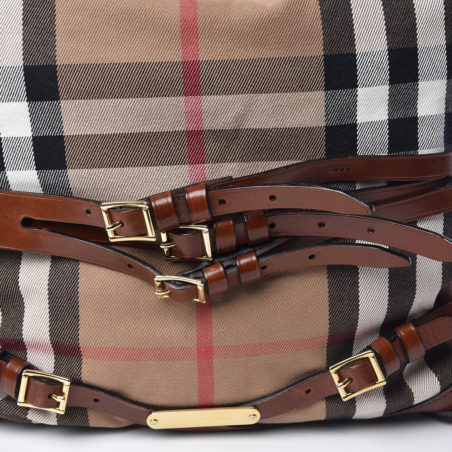 Burberry House Check Bridle Calfskin Medium Gosford Hobo Dark Tan 16 of 20