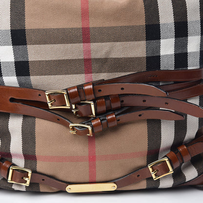 Burberry House Check Bridle Calfskin Medium Gosford Hobo Dark Tan 16 of 20