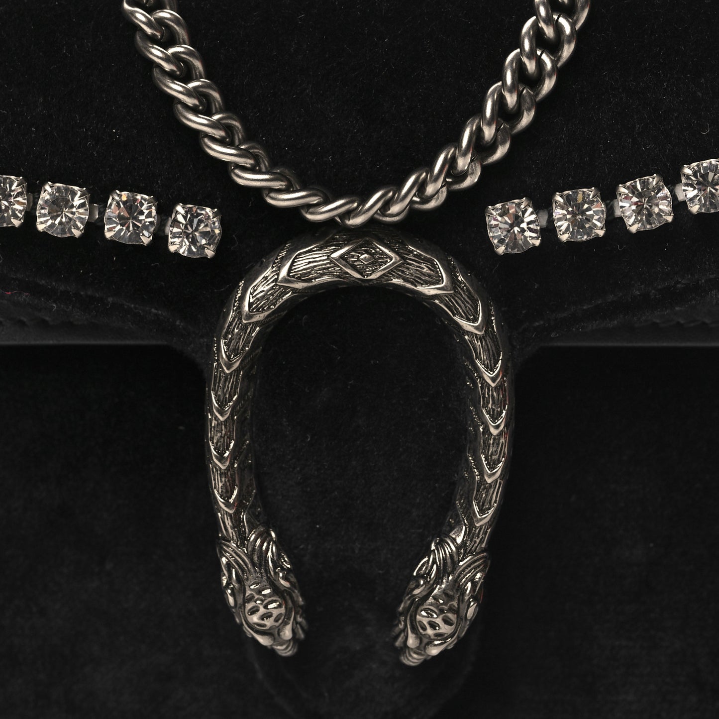 Velvet Crystal Super Mini Dionysus Shoulder Bag Black