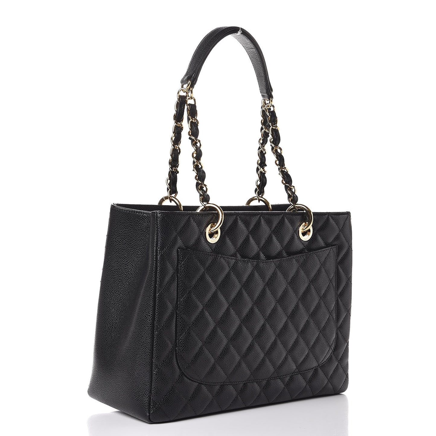 Caviar Quilted Grand Shopping Tote GST Black