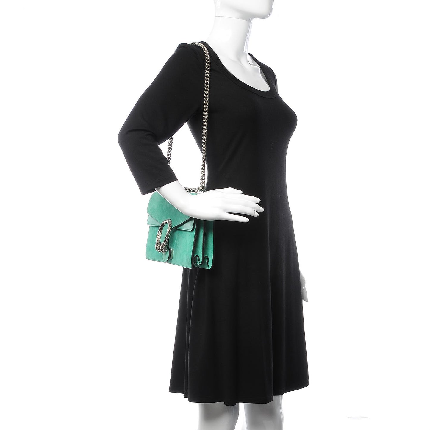 Suede Small Dionysus Shoulder Bag Green