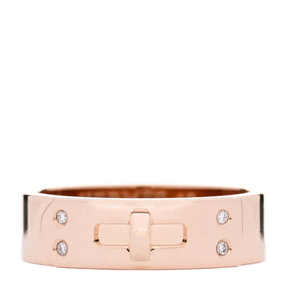 Hermes 18K Rose Gold Diamond PM Kelly Ring 48 4.5 1 of 5