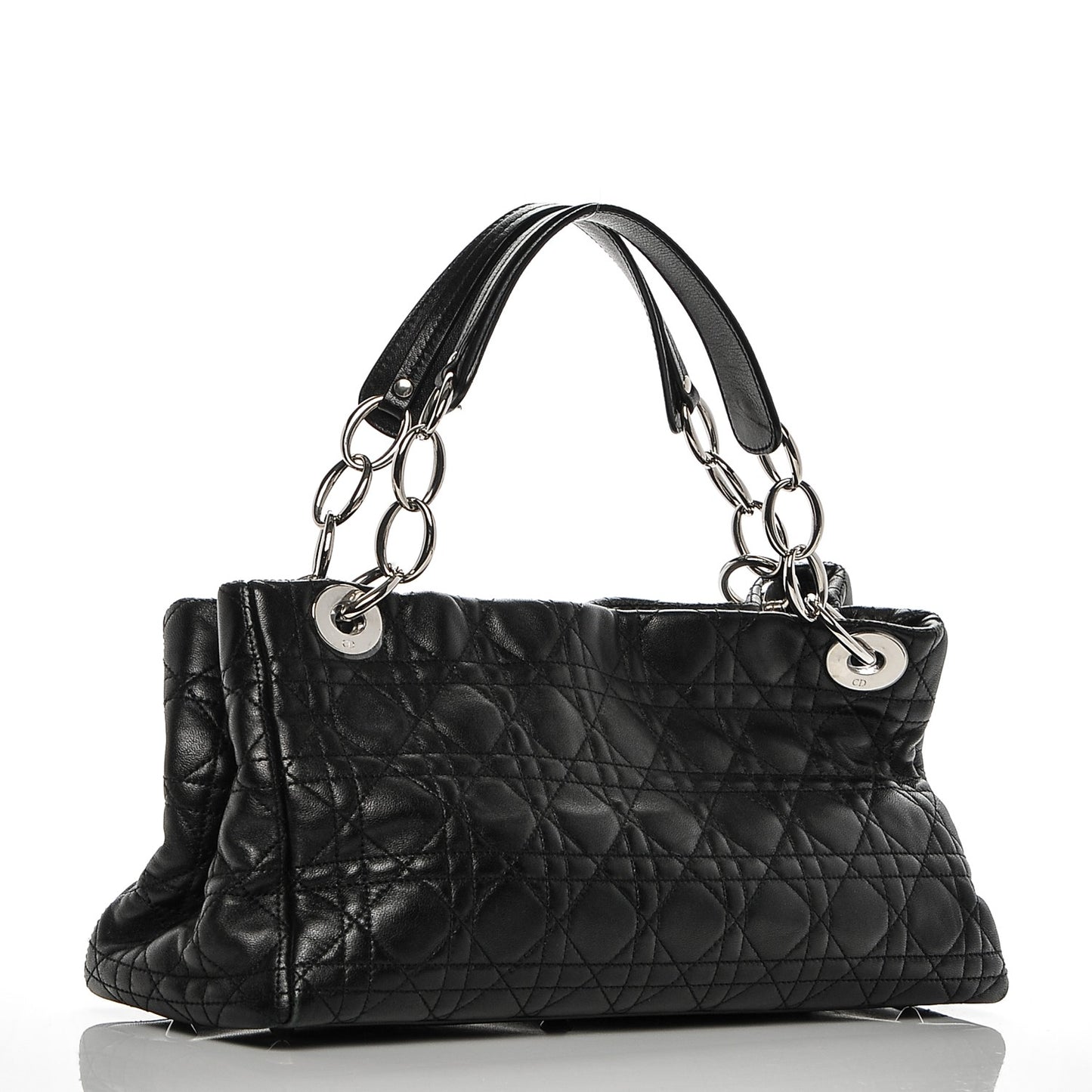 Lambskin Cannage East West Tote Black