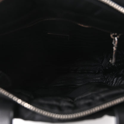 Prada Re-Nylon Nappa Triangle Quilted Padded Double Handled Zip Pocket Tote Black 5 of 10