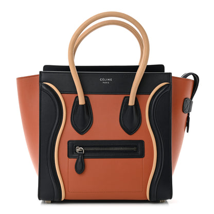 Celine Smooth Calfskin Nubuck Micro Tri-Color Luggage Brick 1 of 10