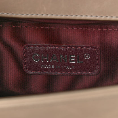 Chanel Glazed Calfskin Quilted Medium Boy Chained Flap Beige 5 of 9