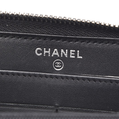 Chanel Patent Quilted Brilliant Zip Around Wallet Black 6 of 9