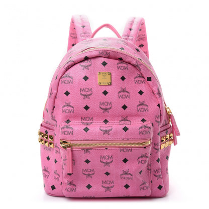 MCM Visetos Small Side Stud Stark Backpack Pink 1 of 9