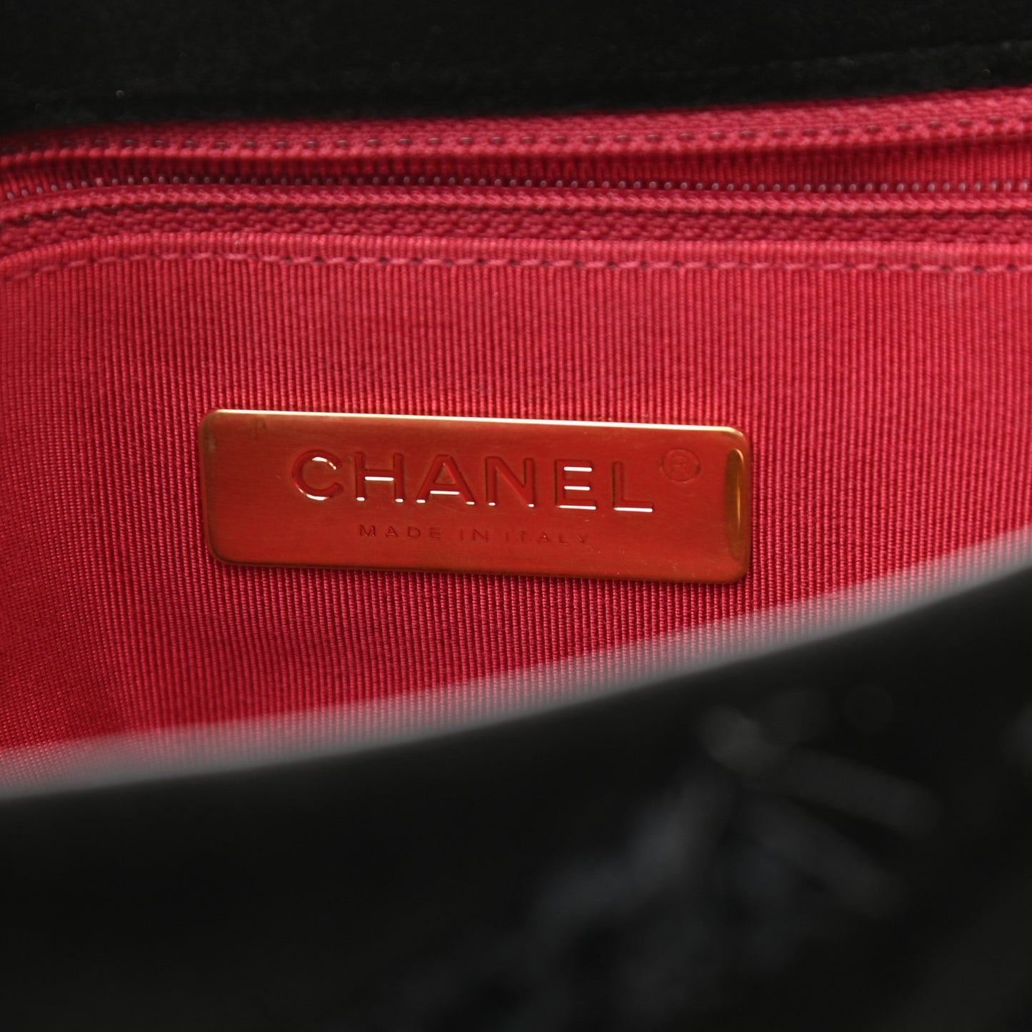 Cotton Canvas Quilted Medium Chanel 19 Flap Black