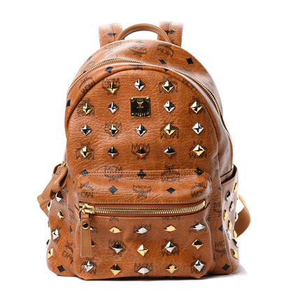 MCM Visetos Studded Small Stark Backpack Cognac 1 of 7