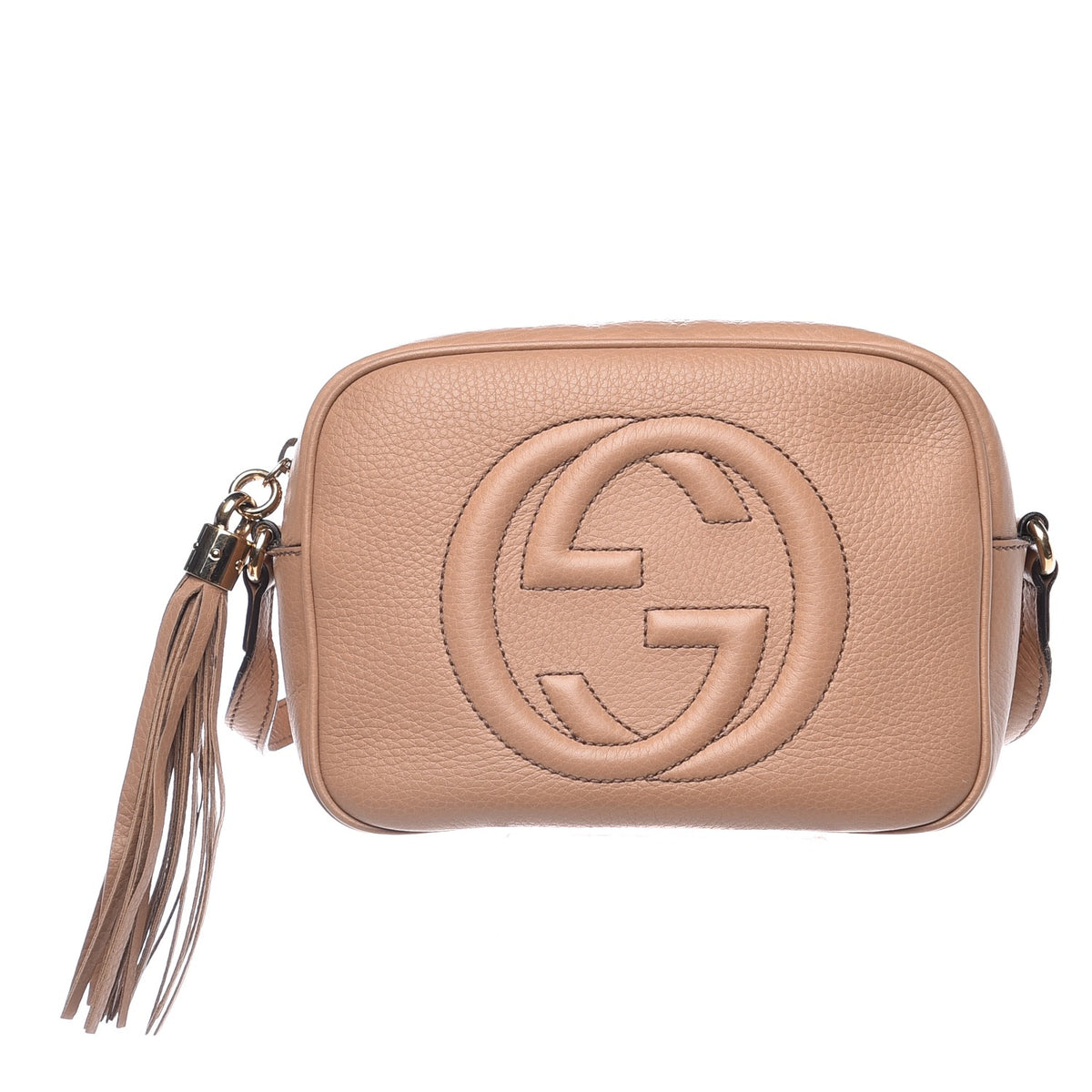 Pebbled Calfskin Small Soho Disco Bag Camelia