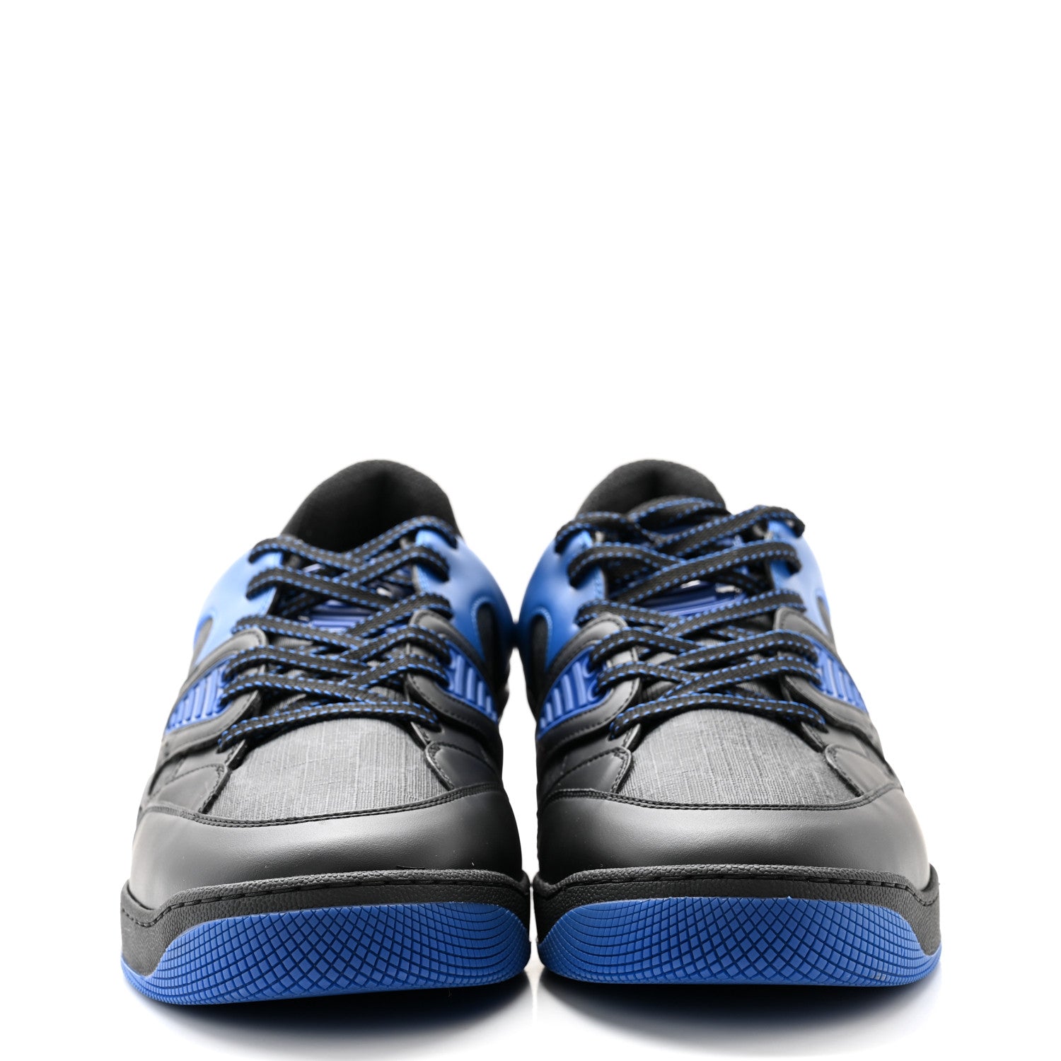 Gucci GG Supreme Monogram Demetra Mens Basket Low Top Sneakers 11.5 Blue Black 2 of 9