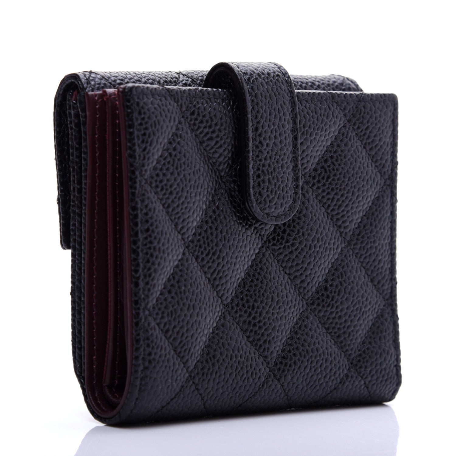 Chanel Caviar Quilted Compact French Flap Wallet Black 3 of 12