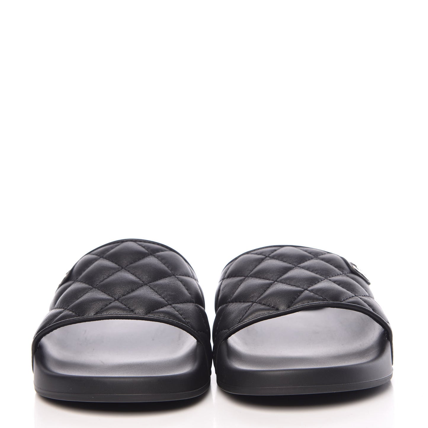 Lambskin Quilted CC Mules Sandals 37 Black