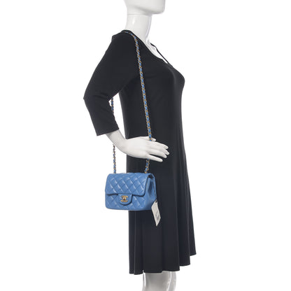 Chanel Lambskin Quilted Mini Square Flap Blue 2 of 10