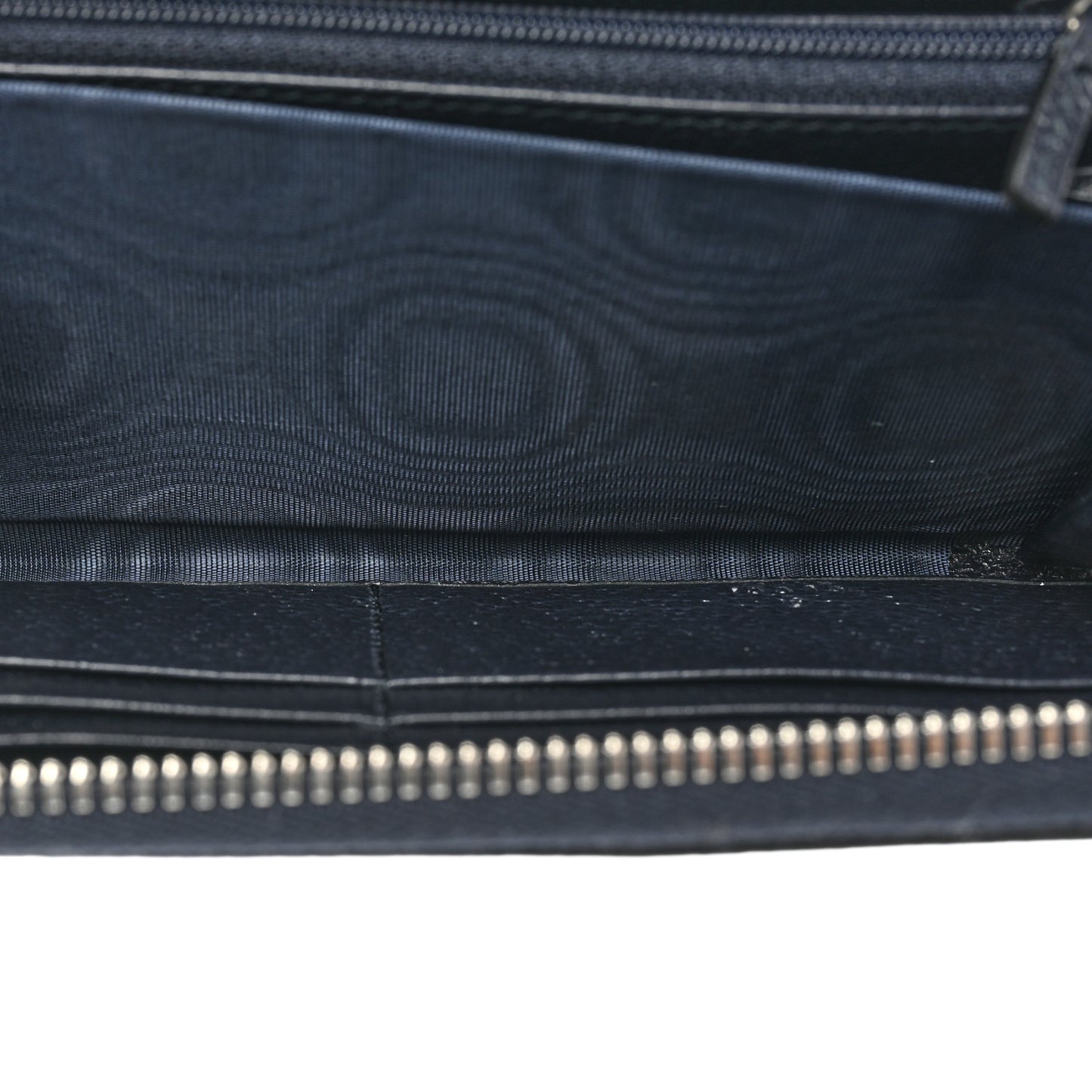 GG Supreme Monogram Textured Dollar Calfskin Web Ophidia Zip Around Wallet Beige Blue