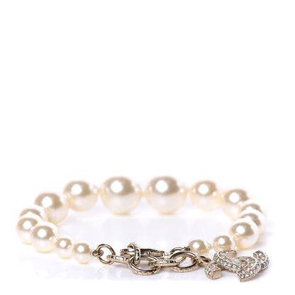 Chanel Pearl Crystal CC Bracelet Gold 1 of 5